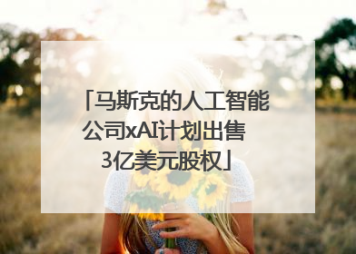 马斯克的人工智能公司xAI计划出售3亿美元股权
